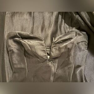 12th tribe Black Satin Dress strapless